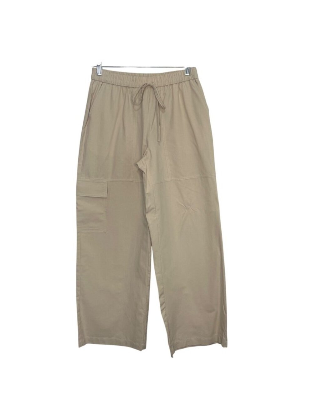 NiMin Pull On Cargo Pants Womens Medium Beige New Elastic Waist Draw String